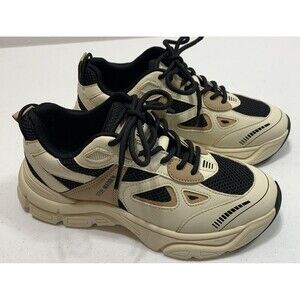 Steve Madden Possession Clydie Sneakers Shoes Womens 8M Black Cream Tan